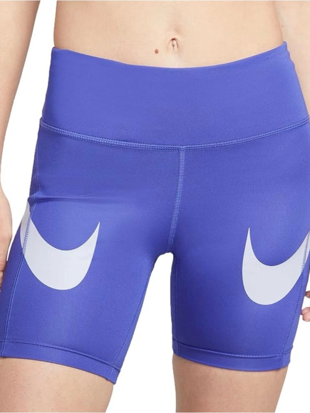 Nike Women's Dri-FIT Fast Mid-Rise Swoosh Training Shorts (Lapis Blue) Size XL